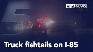 Truck fishtails on I-85