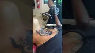 Old style of tattooing . Borneo island Traditional tattoo . Design of Frog and scorpion.