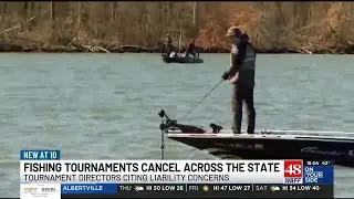 Many fishing tournaments around the state canceled, citing concerns over liability