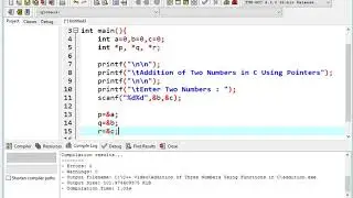 Addition of Two Numbers in C Using Pointers