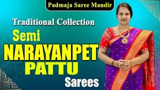 Traditional Semi Narayanpet Pattu Sarees | Padmaja Saree Mandir  #shorts  #trending #viral #new
