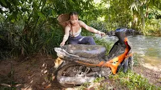 18-Year-Old Genius Girl Repairs And Restoration Motorbike Damaged Badly
