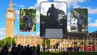 Famous Statues Of Parliament Square London | Big Ben Background 🇬🇧