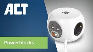 ACT Powerblocks met 3 stopcontacten, lichtgevende schakelaar en USB-laadpoorten