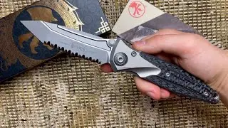 Microtech Socom Bravo Tanto Fully Serrated Carbon Titanium M390