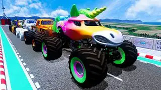 Epic High Speed monster trucks jumps & crashes #142 | BeamNG Drive