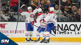 Canadiens' Caufield Goes Bar-Down From Tight Angle vs. Golden Knights