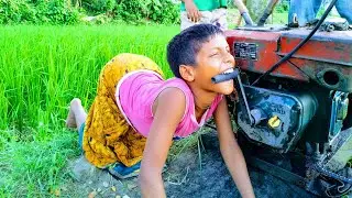 New Style Antic 16 hpKirloskar machine Startup By small Strong Boy.Full Process Of Water Pump Start.