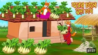 ঘরের চালে মুলা চাষ। gorer cale mula cash.#bangla mojor fani and micke mamar cartoon. Fox carton.