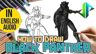 [DRAWPEDIA] HOW TO DRAW *NEW* BLACK PANTHER SKIN from FORTNITE - STEP BY STEP DRAWING TUTORIAL