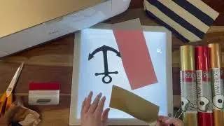 GM Crafts Premium Plus HTV Cricut Maker tutorial Anchor Layering HTV bag demo Gold, Bronze & Red HTV