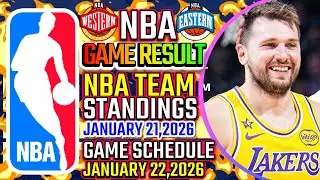 NBA LATEST TEAM STANDINGS JANUARY 21,2026|NBA STANDINGS TODAY|NBA GAME SCHEDULE JANUARY 22,2026
