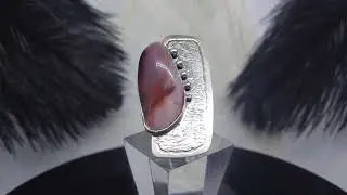 ALS0056 Large Jasper Gemstone Sterling Silver Adjustable Massive Ring