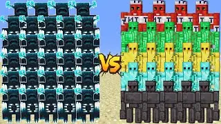 Warden Army vs Golem Family - Sculk Family and Every Golems | Epic Minecraft Battle