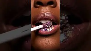 ASMR Applying Ring Gems Lipstick 🖤☕💍 | Dark Gem Lip Transformation #lipsticktransformation