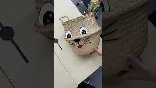 [103001] Foldable Wicker Seagrass Basket for Laundry Storage Flower Plant Pots
