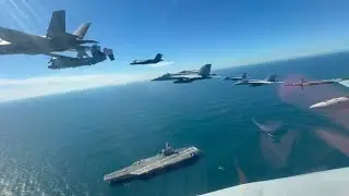 Titans of the Sea | F/A-18 Hornets Fly Presidential Review for U.S.N 250th Anniversary #subscribe
