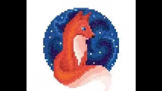 Pixel Art Fox I colored the fox picture (with bright colors) # 2