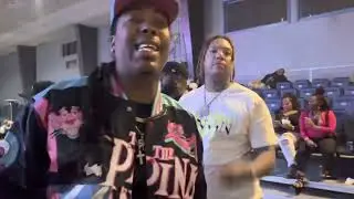 King yella talking with Mouthpiece at boosie badazz entertainment center after yella rep his gang GD