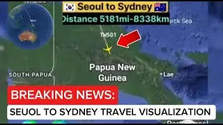 ✈️ Virtual Flight: South Korea to Australia 🌏 | 5181 Miles Journey in 4K Travel Visualization
