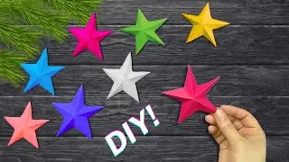 How to Make Origami Paper Star⭐🤩How to Cut & Fold Origami Paper Star!  DIY 3D Paper Star! Amazing