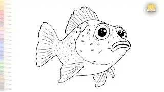Freshwater fish drawing easy | Outline sketches | How to draw A Fish step by step | #artjanag