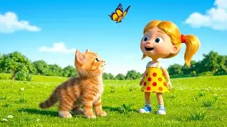 Five Silly Baby Kittens Chasing Butterflies | Nursery Rhymes for Kids & Baby Songs