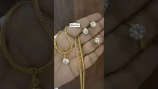 daily wear chain pendant with rings #gold #lightweightlongchains #goldjewellery #jewelry
