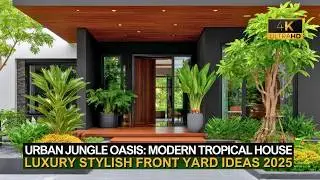 Urban Jungle Oasis: Modern Luxury Tropical House with Stylish Front Yard Ideas 2025
