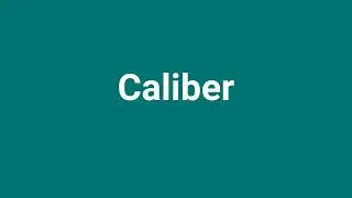 'Caliber' Meaning and Pronunciation