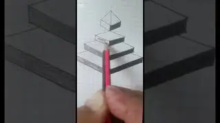 3D Geometric Pyramid Illusion DrawingОбъемная иллюзия пирамиды