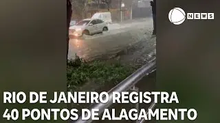 Rio de Janeiro registra 40 pontos de alagamento
