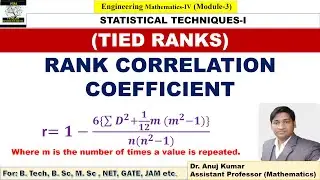 Rank Correlation Coefficient between x and y |Tied Rank | Tied Ranks in Spearman's Correlation