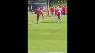Josh Gordon Catching A Pass From Patrick Mahomes At Chiefs Camp