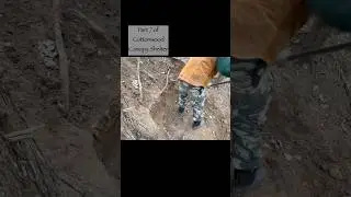 Part 7/26 survival shelter. Watch full vid on channel. #primitive #survivalcraft #bushcraft #cool