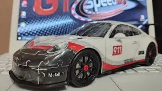 Armamos el Puzzle 3D de Ravensburger, un Porsche 911 GT3 CUP que le trajeron los reyes a mi hijo.