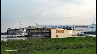 AIDAnova | new record at river Ems conveyance of engine room section | 4K-Quality-Video