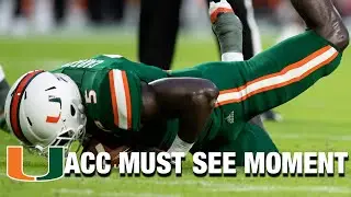 Miami's Amari Carter Makes A Diving Interception | ACC Must See Moment