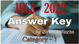 JECA-2022 Category-I Answer Key #JECA #MCA #MCQ