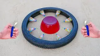 EXPERIMENT: Volcano Fireworks VS Jelly