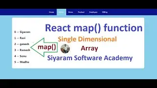 React map() function example with single dimensional array , react hooks