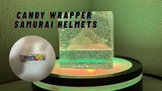 Candy Wrapper Samurai Helmets: Resin Art Shining Under Magical Lights