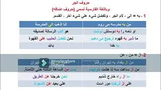 حروف الجر في اللغة الفارسية القسم الاول الدرس (١٣)