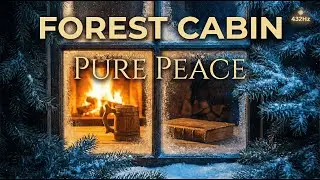 Cozy Cabin in Winter Forest 🌲 Fireplace & Soft Piano Jazz (432Hz - No Ads) | Dağ Evi Huzuru