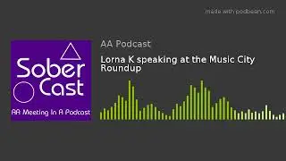 Lorna K speaking at the Music City Roundup