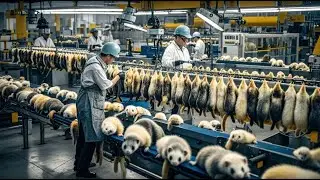 How Farmers Harvest Millions Tons of Mink Fur and Civet Coffee  - Mink Fur Processing Factory