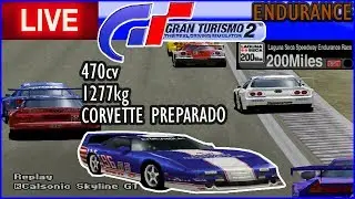 CORVETTE PREPARADO na ENDURANCE 200 Milhas de LAGUNA SECA - Gran Turismo 2 AO VIVO