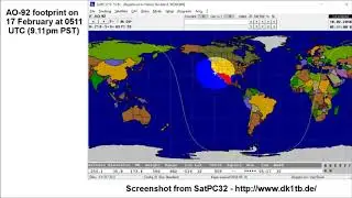 WD9EWK working AO-92 from Mohawk AZ (DM32dr) - 18 February 2018 at 0508 UTC