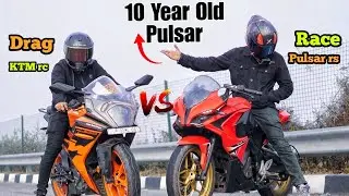 10 year old pulsar rs200 vs 2025 KTM rc200 | faad ke Rakh diya  | New years special! #rs #ktm #race