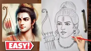 Lord ram drawing | How to draw Lord Ram drawing | Dussehra Drawing